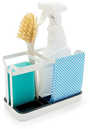 simplywire – Cesta para fregadero – Organizador de rejilla plana para fregadero de estilo retro – Blanco