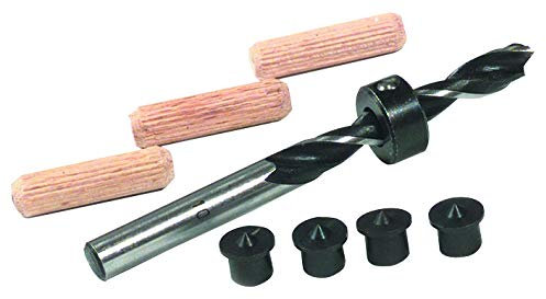 Tivoly XT60632000434 Montageset, Ø 8 mm, 1 Bohrer, 1 Tiefenanschlag, 4 Zentren, 16 Holzdübel Ø8 mm x 40 mm, grau