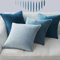 Topfinel Kissenbezug 45x45 4er Set blau Samt Farbverlauf Kissenbezüge Kissenhülle sofakissen dekokissen Zierkissen Bezug deko für Sofa Schlafzimmer Wohnzimmer Balkon flauschig