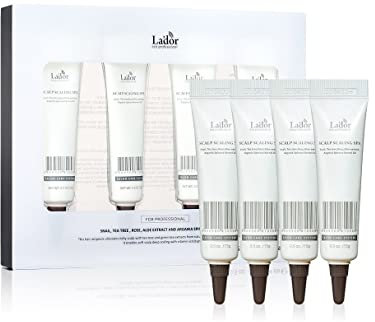 LA'DOR Haarspülung Peeling Wirkstoff Kopfhaut Tiefenreinigung Hornschicht Überschüssiges Öl Gesunde Kopfhaut Ohne Schuppen 15g x 4ea