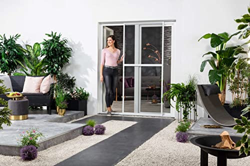 Schiebetür Comfort Einzelelement - kürzbarer Insektenschutz - Fliegengitter 120x240 cm in diversen Farben Weiß