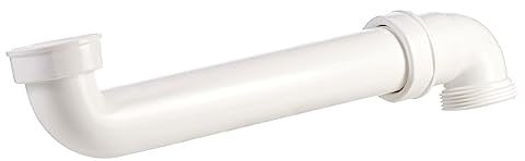 kör4u Coude d'évacuation peu encombrant en plastique pour siphon de cuisine et salle de bain 1 1/2