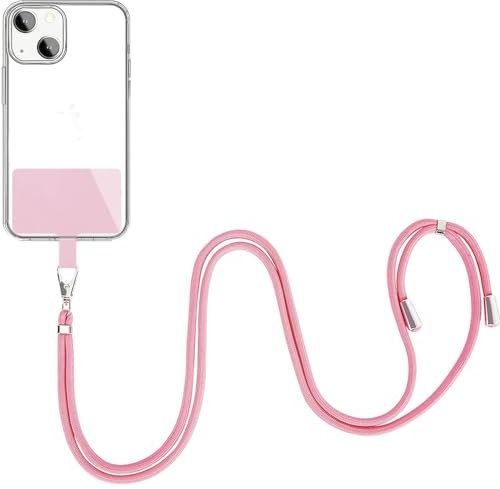 Handykette Universal,Einstellbar Halskette für Huawei Mate 50 40 30 20 p60 p50 p40 p30 p20 lite pro y5 y6 p y7,Handyband Handy Kette für nova 5t y90 y70 y61 9 10 8i p smart z s Plus (Bright pink)
