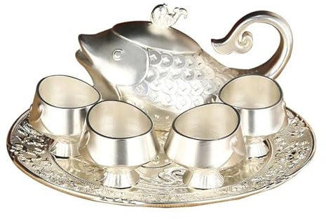 Teiere Set Di Teiere Teiera Portatile In Stile Retrò Per Uso Domestico Set Da Tè In Stile Europeo Set Da Tè In Lega Galvanica Per Piccoli Pesci 6 Pezzi Teiera Set Da Tè