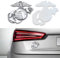 deemars Auto 3D Abziehbild Aufkleber, US-Marine-Corps-Autoemblem, Universal Zinklegierung Dekorative 3D Logo Aufkleber, Autozubehör USMC Aufkleber Passend für LKW Pickup Motorrad (Silberfarben)