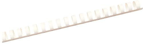 Albyco Plastikbinderücken, Binderinge, Bindekämme aus Kunststoff, 21 Ringe, ø 10 mm Weiß, Bindekapazität 65 Blatt, Länge A4, 100 Stück