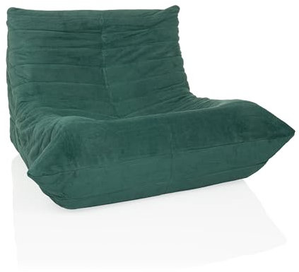 hjh LIVING Sitzsack Bodensofa mit Rückenlehne SITZOLO Bequemer Bodenstuhl Sessel für Schlafzimmer Wohnzimmer, Stoff Salbei