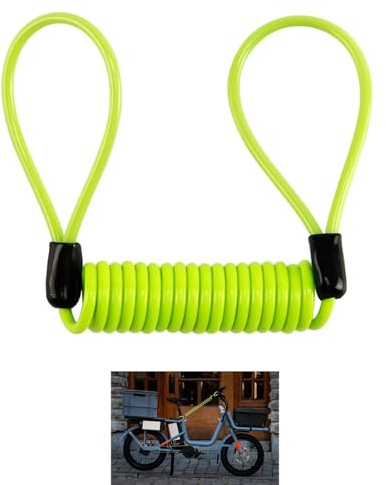 Cable Recordatorio Antirrobo Candado Disco para Moto, Memory Cable de Seguridad Elástico de Alta Visibilidad Amarillo, Accesorio Protección para Moto Scooter y Bicicleta, Prevención Accidentes Daños