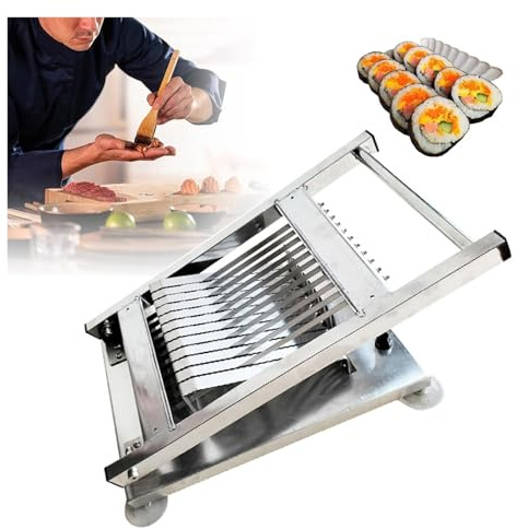 Manual Sushi Roll Cutter with 8 10 12 Segment Options, Rice Ball Slicing Machine for Kitchen Restaurant Snack Bar Use,