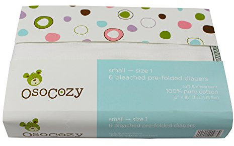 OsoCozy Vorgefaltete Stoffwindeln, 1 Größen, 6 Stück