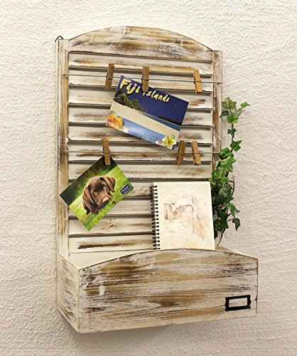 DanDiBo Wandorganzier Holz Vintage Memoboard mit Briefablage 65 cm YX-14B415 Pinnwand Memotafel Postbox