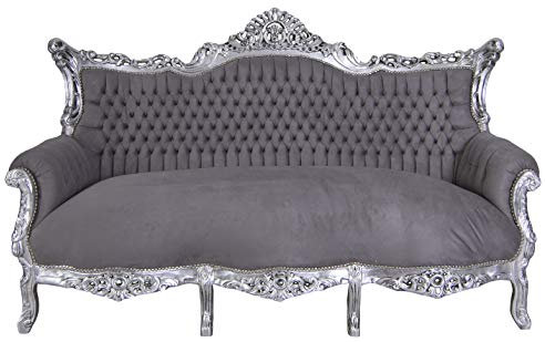 Prunksofa barock Sofa Salon Couch Silber Grau Antik Sitzbank 200cm cat599e19 Palazzo Exklusiv