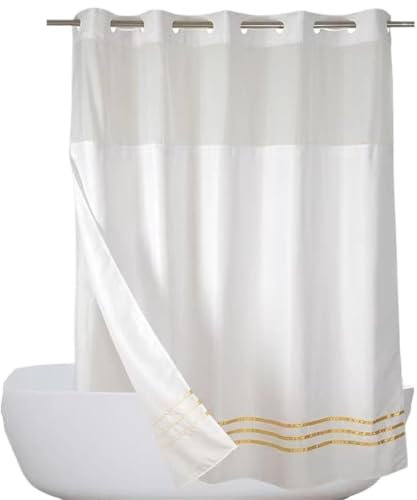 ZHANGXABN Rideau de Douche imperméable en Nylon uni (1 Couleur, 2,5 cm de Large x 2,5 cm de Long, Paquet de 1)