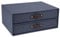 Bigso Box of Sweden BIRGER Schubladenbox für Dokumente und Bürobedarf – Schreibtisch Organizer mit 2 Schubladen – Ablagesystem aus Faserplatte und Papier in Leinenoptik – blau