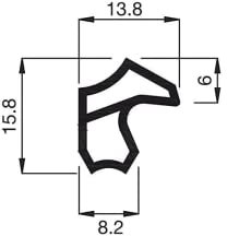 Gedotec Zugluftstopper für Zimmertür M 2246 | 1 Rolle - PVC Türrahmen Dichtung | Länge: 5 m | Falzbreite: 12 mm | Türdichtung für Eisen-Metall-Zargen braun | zum Abdichten von Türen | Türgummi