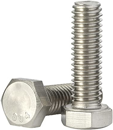 MewuDecor 1/4-20 x 1 viti a testa esagonale, testa esagonale, attacco esagonale esterno, in acciaio inossidabile 304, filettatura grossa UNC completamente filettata, 50 pezzi