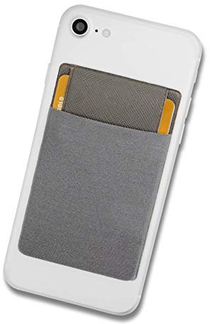 Cardsock - Réutilisable Porte Carte téléphone Portable - Porte-Carte de crédit Stick on avec Rabat de Fermeture en Gris