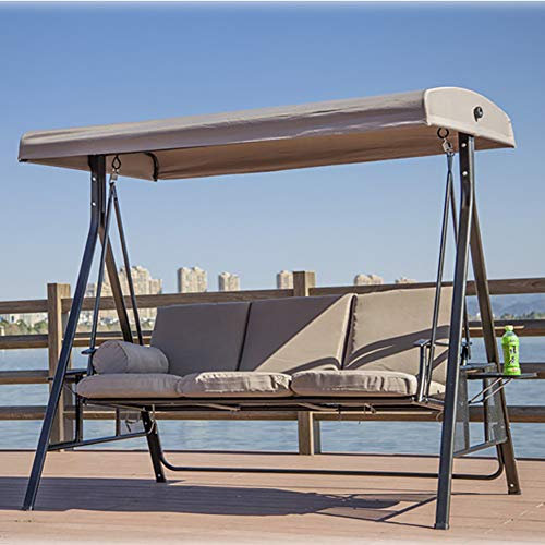 ZDYLM-Y Hollywoodschaukel Gartenschaukel 3-Sitzer Heavy Duty Outdoor Gartenbank mit Sonnenschutz Metallrahmen, für den Außenbereich, Terrasse,Triple