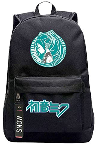 WANHONGYUE Hatsune Miku Singer Rucksack Casual Daypack Tagesausflug Reisetasches Cosplay Schulrucksack Schwarz /5