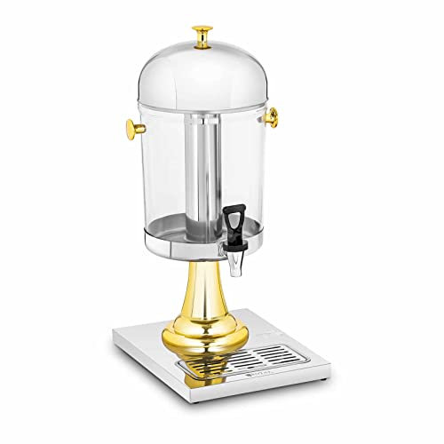 Royal Catering Distributeur De Jus De Fruit Fruits Boisson Froide Fontaine À Cocktail Punch RCSD-1G (Volume 8 l, Récipient Ø 22 cm, Dispositif De Refroidissement Intégré, Plastique & Inox)