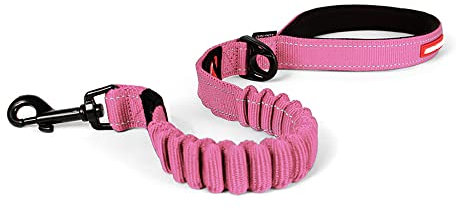 EZYDOG Zero Shock Hundeleine, Zero Shock Technologie, stoßdämpfend, 0,6 m, kleine Hunde, mittelgroße Hunde, große Hunde, bequemer gepolsterter Griff, Verkehrskontrolle, 63,5 cm (Rosa)