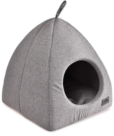 Dehner Premium Lovely Katzenhöhle Einkehr, ca. 40 x 40 x 42 cm, Polyester, grau