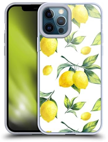 Head Case Designs Offizielle Haroulita Weisse Zitronen Fruechte Gel Handyhülle Hülle [Militärischer Schutzgrad] Kompatibel mit Apple iPhone 12 Pro Max