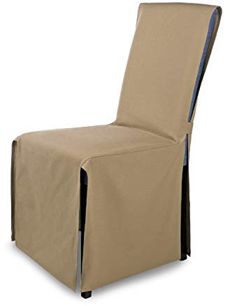 SCHEFFLER-Home Stuhlhusse Mila 6er Set/Festlicher Stuhlbezug mit Schleife für Weihnachten, Hochzeit, Geburtstag/Elegante Bankett-Husse für jeden Anlass und Stuhl/Für Esszimmer, Wohnzimmer/Beige