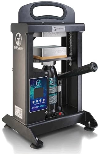 Graveda Graspresso 3T, Doppelseitige Heizung Extraktionsmaschine ohne Lösungsmittel, Rosin-Presse mit Zwei unabhängigen Temperatureinstellung, 3 Tonnen Druck, Präziser Controller, Platten 10x7,5cm