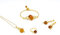 MyBer Bernstein Schmuck Set Halskette Pendant Armband Ohrringe Ring Schmuckset Damen Silber 925 vergoldet PMBER5_GOLD