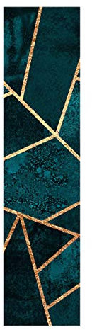 Bilderwelten Schiebegardinen Set Elisabeth Fredriksson Dunkles Türkis mit Gold Flächenvorhang 250 x 60cm Wandhalterung