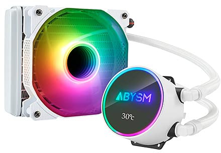 ABYSM Gaming Sistema de Refrigeración Líquida para CPU ARTIC 120 ARGB White, con Ventilador Silencioso de 120 mm y Display de Temperatura, y Conexión 4 Pines PWM