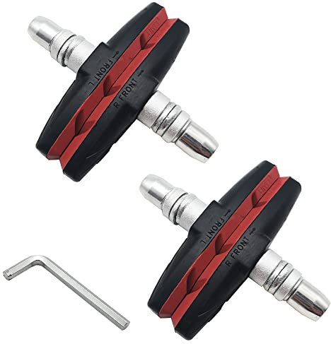 CTRICALVER V-Brake Bremsbeläge, 2 Paar Bremsbeläge Fahrrad, Bremsschuh Set, Mit Sechskantschlüssel