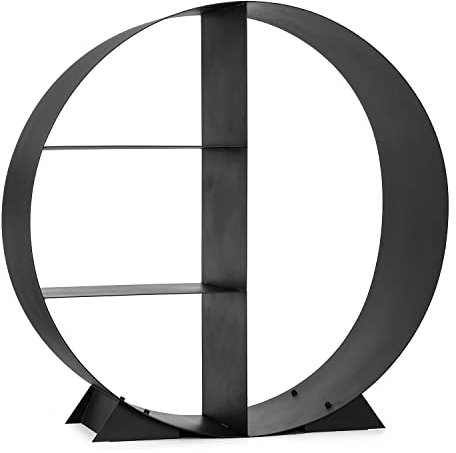 Moritz Metall Kaminholzregal Rund 4 Fächer Brennholzregal Feuerholzregal Stapelhilfe Holzhalter Kaminholzständer