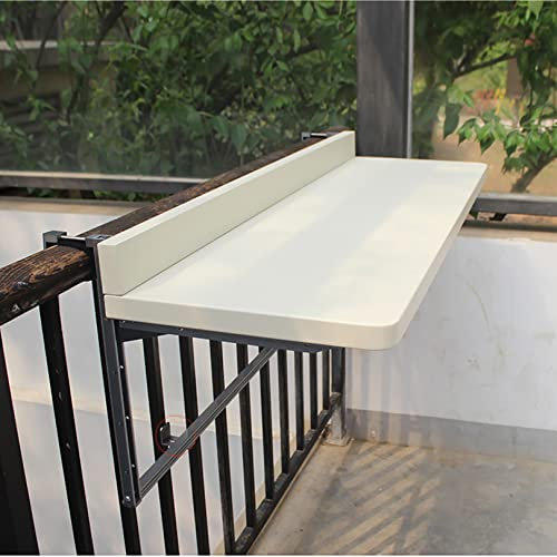 HDZNDH Balkon Klapptisch, Balkon Bar-Tisch for Geländer, Bar-Wand-Floating-Tisch, 5 Höhenverstellbar, Klappdeck-Tisch-Patio-Garten-Einstellbarer Balkon hängender Geländer for Terrasse, Garten