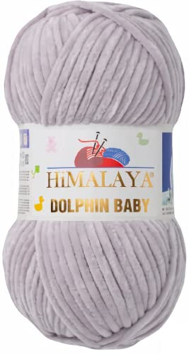 Strickfein Himalaya Dolphin Baby Wolle Garn Baumwolle Strickwolle zum Stricken häkeln (80357 Mausgrau)