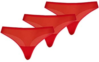 Teyli String Tanga Damen 3er Pack mit zarter verziert - Strings & Tangas für Damen aus Transparentem Mesh - Tange für Frauen