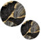 Kcldeci Lot de 4 dessous de plat en mosaïque de marbre noir avec veines dorées pour cuisine, dessous de plat 100 % coton tissé pour table de comptoir