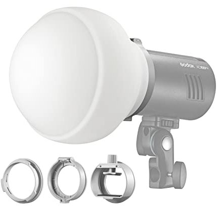 Godox ML-CD15 Diffuser Dome Kit mit 3 Adaptern für Godox V1 Series, V860III Series, ML30, ML60, AD100PRO, AD200PRO, AD300PRO und andere Godox Mount Lights für Fotografie Licht Blitz Studio