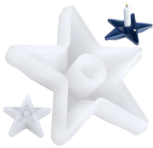 Molde Silicona de Estrella para Portavelas,Portavelas de silicona,Molde de Silicona para candelabro,Candelabro de estrella de silicona,para resina epoxi DIY portavelas de estrelladecoración del hogar