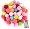 wugongshan 100 Stück Katze Spielzeug Bälle, Bunte Katzenspielzeug Bälles, Weiche Kätzchen Pompon Plüsch Kätzchen Haustier Spielzeug Bälle