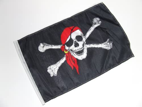 Pirat mit Kopftuch Fahne/Flagge 30x45 cm mit Hohlsaum