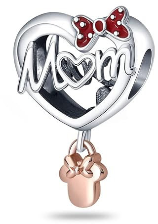 HappyStar 925 Sterling Silber Charms, Mom Love You Always Beads Charms, geeignet für Pandora Charms Armbänder für Frauen, Dangle Anhänger, Bead Charms für Damen, I LOVE MOM Geschenke zum Muttertag