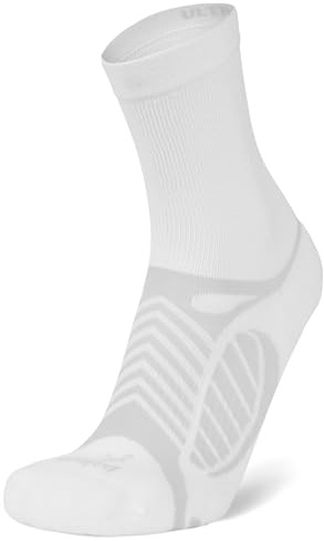 Balega Ultralight Lightweight Performance Crew Athletic Running Socks for Men and Women (1 Pair), White/Space Grey, Medium