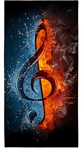 Zomer Mikrofaser Strandtuch 90x180 cm Badetuch Schnelltrocknend Ultra Light Sandless Portable Camping Handtuch Badetuch mit Wasser- und Feuernotizen Motiv