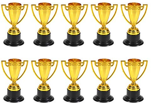 CLISPEED 10Pcs Trophées en Plastique Mini, Trophées Jouets Coupes, Trophées Plastique pour Enfants Accessoires pour Enfants École pour Les fêtes d'enfants et Les compétitions