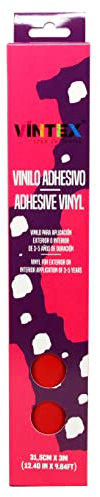 VINTEX - Vinilo Adhesivo Acabado Rojo Brillo 3m x 31,5cm - para Interior y Exterior - Apto para Plotter de Corte - Durabilidad de 3 a 5 Años - Vinilo de Rotulación