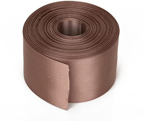 Trimming Shop Deep Rose Gold Ribbon Roll - 50mm x 25 Metres - Double Sided Satin Brightly Coloured - 100% Polyester - for Gift Wrapping, Decorating, Arts and Craft - Machine Washable