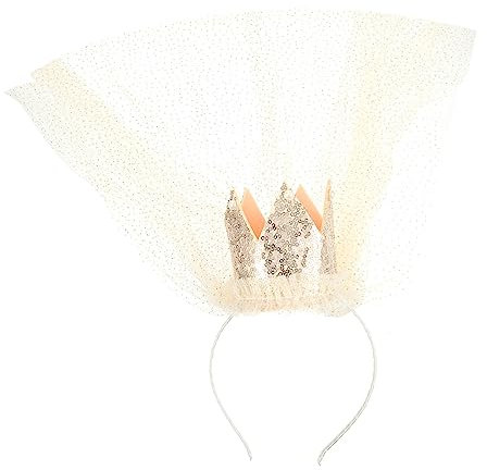 FRCOLOR Stirnband Aus Mesh-krone Kinder Kopfbedeckung Für Die Hochzeit Erstkommunion Schleier Mädchen Haarschleier Stirnband Schleier Kindergeburtstag Stoff Große Krone Prinzessin Braut