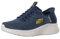 Skechers Herren Sneakers, Marineblaues Netzgewebe mit gelbem BES, 48.5 EU